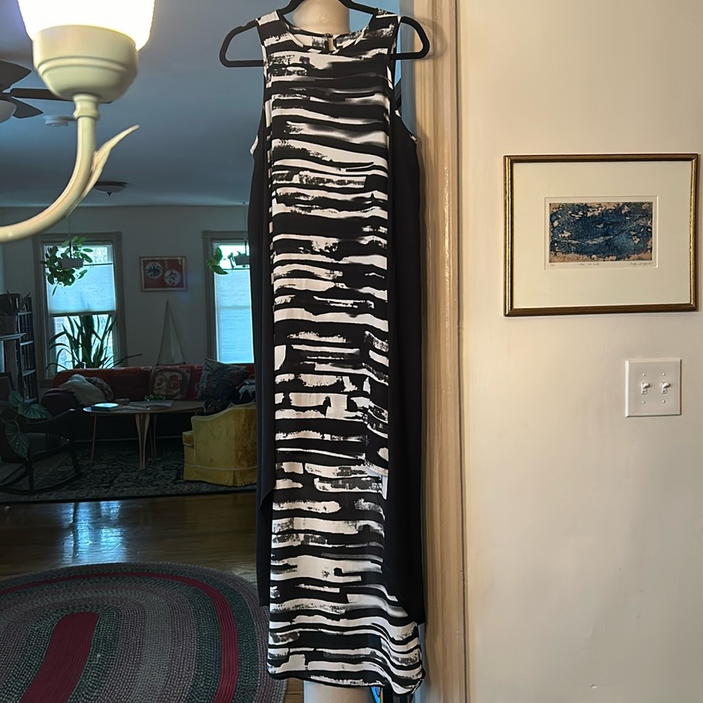 Philosophy. Slightly sheer hi-low flowing Philosophy dress